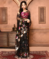 Black Jamdani Organza Saree